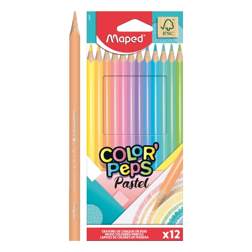 Farebné ceruzky MAPED Color' Peps Pastel 12 ks
