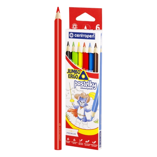 Pastelky trojhranné CENTROPEN JUMBO 6 farieb