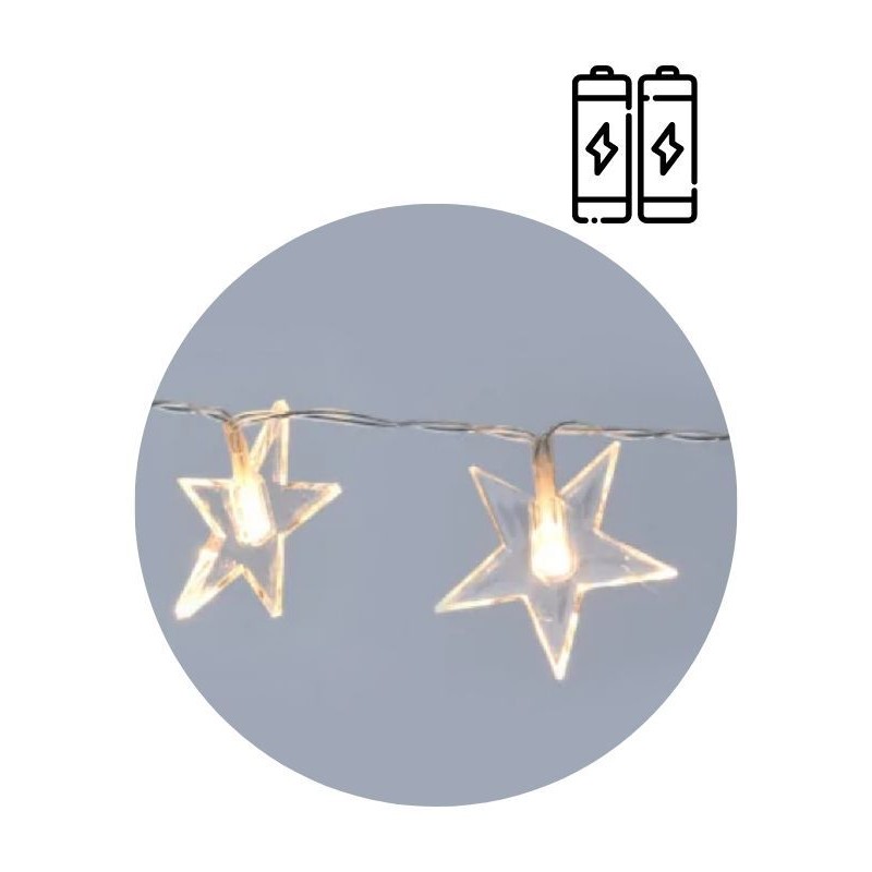 Svetelná reťaz s 10 LED hviezdami, dĺžka 1 m