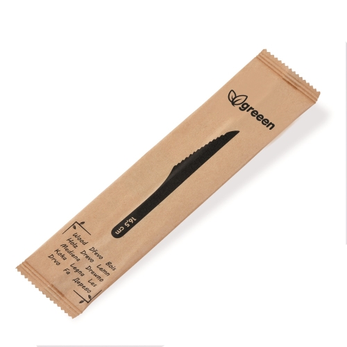 Knife (wooden) 16.5cm individually packed [100 pcs]