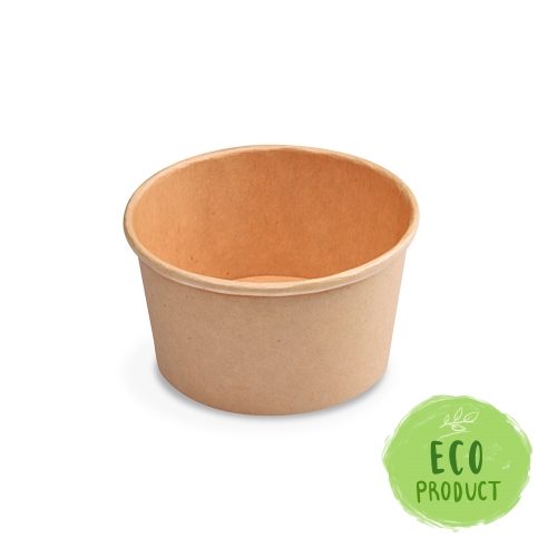 Paper bowl round brown 350 ml, S (O 115 mm) [50 pcs]
