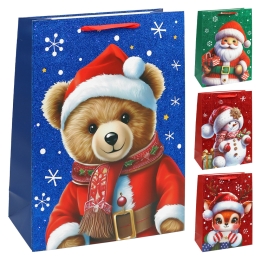 Christmas Gift Bag, 32x26x12 cm (assortment of 4 designs - price per piece) Christmas Gift Bag, 32x26x12 cm (assortment of 4 designs - price per piece)