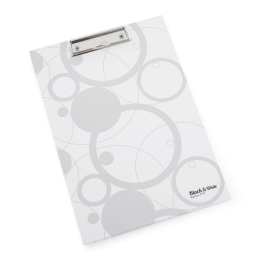Writing pad with A4 clip, white (Black&amp;White)
