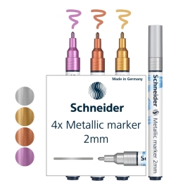 Popisovač Schneider Paint-It 011 Metallic, sada 4 ks, hrot 2 mm (1)