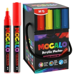 Popisovač M&G MOCALO Acrylic Marker 2 mm, akrylový - sada 16 farieb (4)