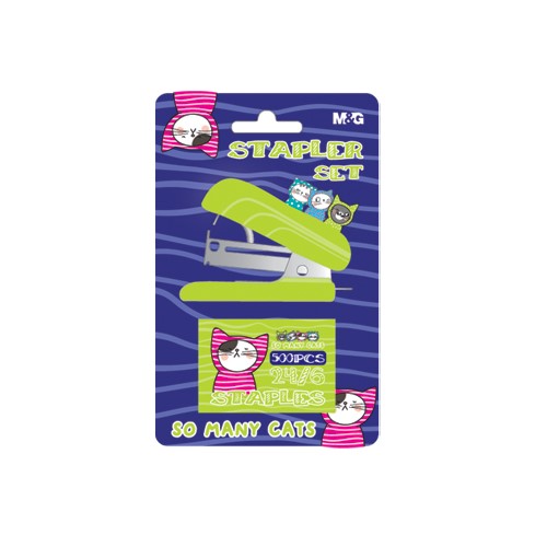 Stapler M&G So Many Cats + staples 24/6, set / blister (1)