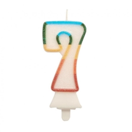 Cake candle - number "7" Bio glitter 8.5 cm