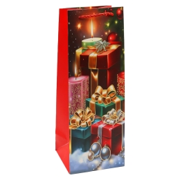 Gift Bag for a Bottle - Christmas 12x36x10 cm (assorted / price per piece) (4)