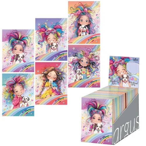 Trhací zápisník 9x12 cm - Rainbow Ella