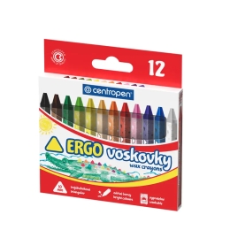 Voskovky trojhranné CENTROPEN 9531/12 priem. 10 mm, vyprateľné, žiarivé farby