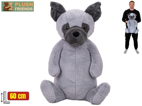 Plush Friends 60cm plush sitting gray dog 0m+