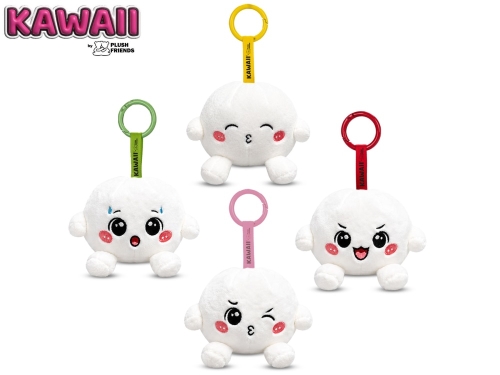 Plush Friends Kawaii 4asstd 8cm white Bao dumpling keychain 10m+