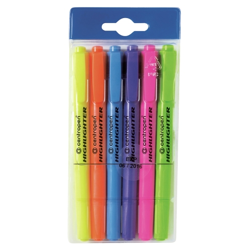Zvýrazňovač CENTROPEN 8722 FAX - sada 6 ks