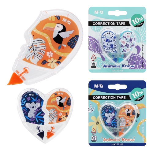 Correction tape M&G Animals Know /5 mm x 10 m/, set of 2 pcs