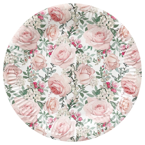 Paper plate PAW Eco 23 cm Gorgeous Roses / 8 pcs