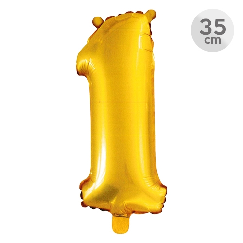 Balón narodeninový 35 cm - číslo 1, zlatý