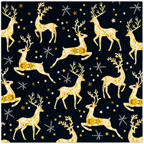 Obrúsky PAW L 33x33cm Golden Reindeer Charm