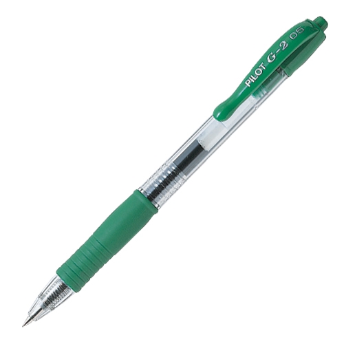 Pilot G-2 Fine Retractable Gel Pens 0,5 mm Green
