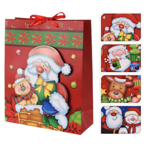 3D Christmas gift bag, small (4 motifs)