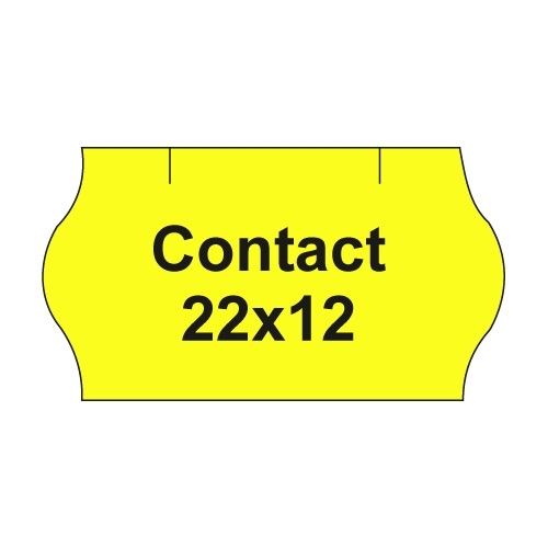 Etikety cen. CONTACT 22x12 oblé - 1500 etikiet/kotúčik, žlté