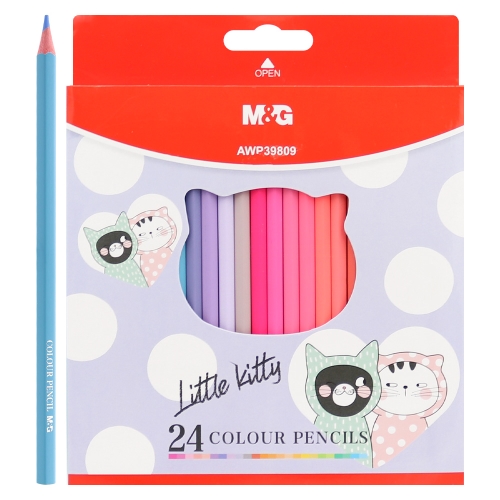 Pastelky šesťhranné M&G So Many Cats Pastel - sada 24 ks