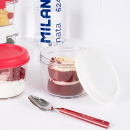 Round food box MILAN Tritan (nata 624 series) 0,5 L - white