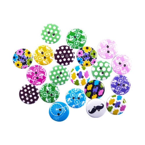 Decorative buttons mix motif 20 mm, set of 20 pcs