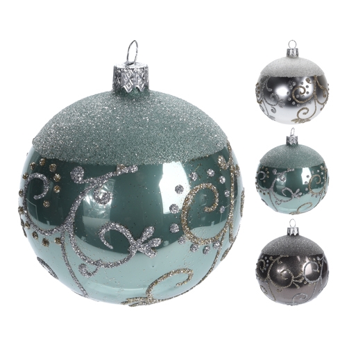 Christmas ball - glass 100 mm, mix/1pc