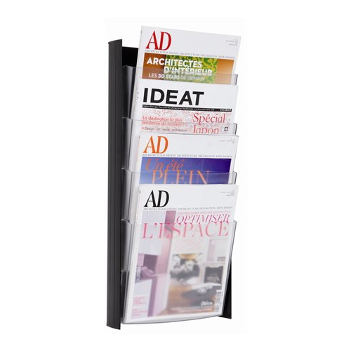 Holder, catalog wall A4, 4 folders, silver