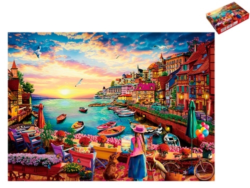 70x50cm Venice theme puzzle 1000pcs w/color insert in PBX