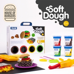 Kit 4 cans 116 g Soft Dough with tools 'House of burgers' (1)