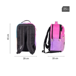 4-zip school backpack (25 l) SUNSET BLACK