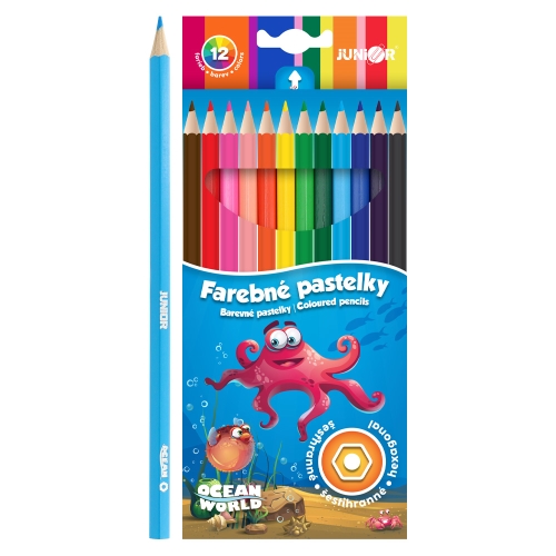 JUNIOR hexagon colour pencils 12 pcs