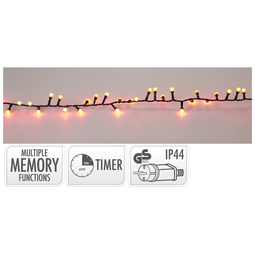 Light chain 500 LED red, length 10 m, outdoor. Use