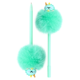 Gel pen JUNIOR PomPom 0,7 mm, blue refill (mix of colours) (3)