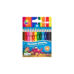 Pastelky JUNIOR Ocean World MINI šesťhranné - sada 12 ks (1)