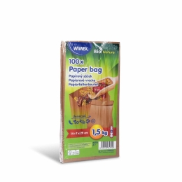 Brown paper bag 1,5 kg 14+7x29 cm (100 pcs)