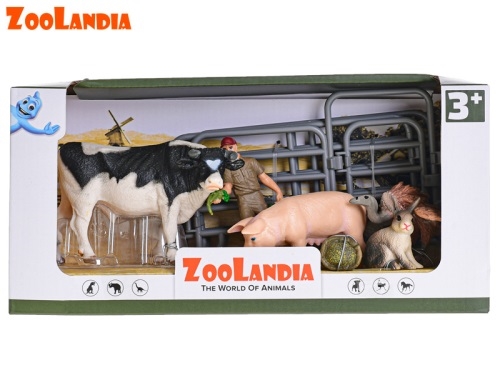 Plastic bull with farm animals and accessories in OTB