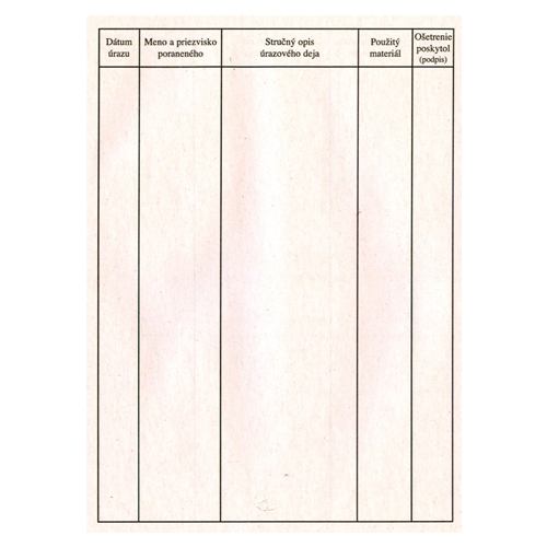 Kniha úrazov A5, 16 listová (663)