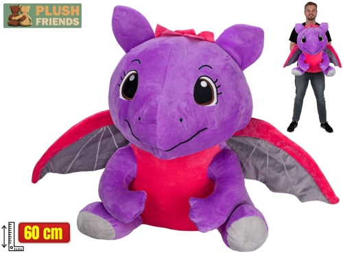 Plush Friends 60cm plush sitting purple dragon 0m+
