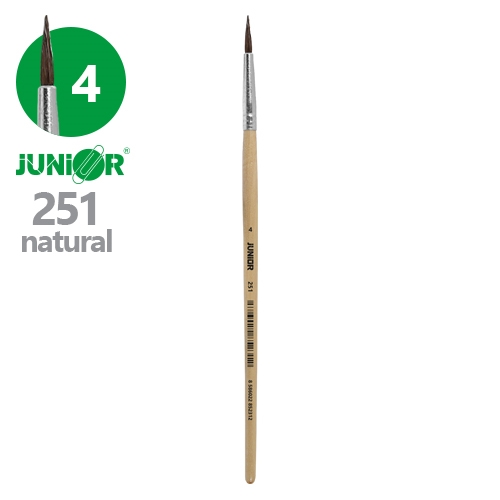 Round brush JUNIOR no. 4" 251 Natural