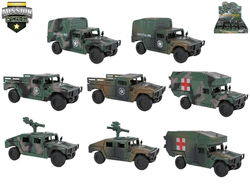 Mission Control 4asstd 2asstd color 13-15cm plastic friction powered military vehicle 8pcs