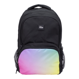4-zip school backpack (25 l) Sunset series, black