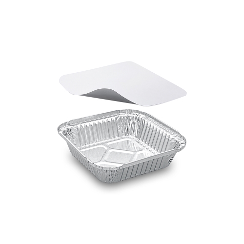 Square bowl ALU 560 ml including lid 5 pcs