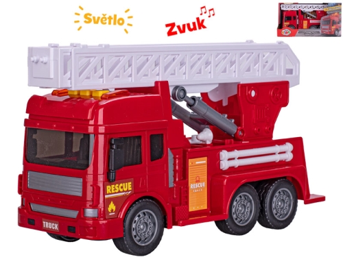28cm BO "try me" plastic friction powered ladder fire engine w/light&sound in OTB
