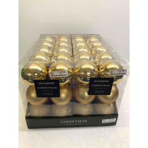 XMAS BALL 6X80MM GOLD