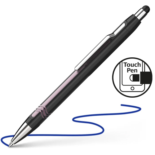 Pero guľôčkové Schneider Epsilon XB black-pink Touch - modrá náplň