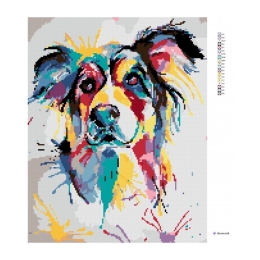 Diamond painting (without frame) - Beautiful painted dog (1)