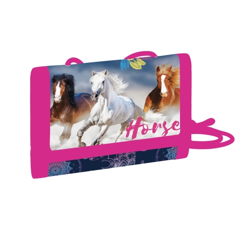 Children's textile wallet horse