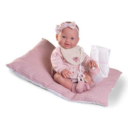Newborn Mia doll with pillow, 42 cm